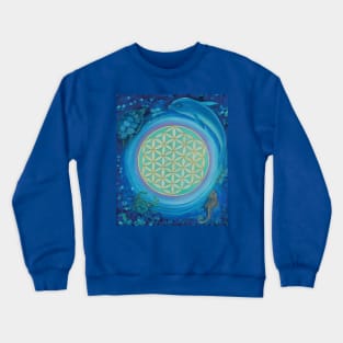 Flower of Life, element of water Crewneck Sweatshirt